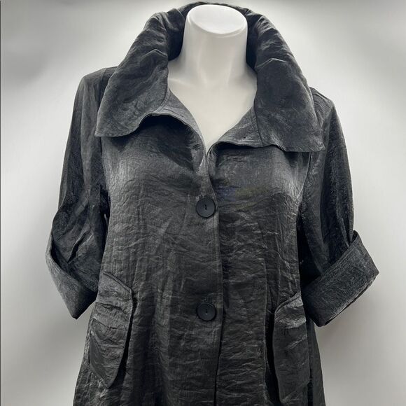 Damee, Inc Jackets & Blazers - Damee Chic Dark Gray Women's Short A-Line Jacket